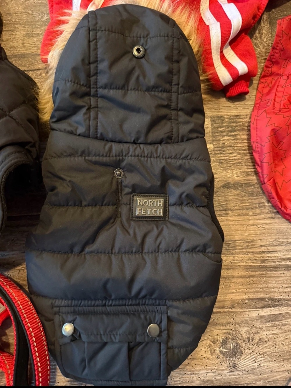 North Fetch Black Puffer Dog Jacket